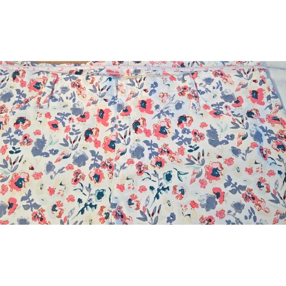 Faded Glory Floral High Rise Skinny Jeans White Pink Blue Plus Size 18W VGC - Picture 3 of 10